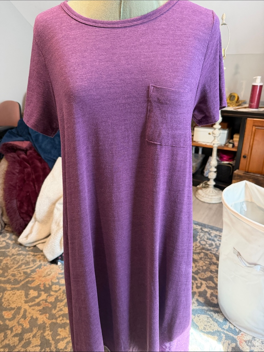 LuLaRoe Carly Purple High-Low Pocket Dress